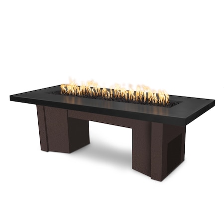 The Outdoor Plus 60 Alameda Fire Table Smooth Concrete, Match Lit w/Flame Sense System, Black Concrete Top, Natural Gas OPT-ALMGFRC60FSML-BLK-CPV-NG